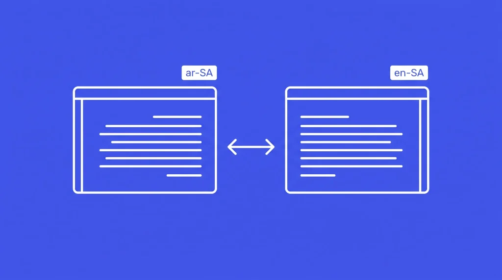 Hreflang connecting Arabic ar-SA and English en-SA versions of the same page